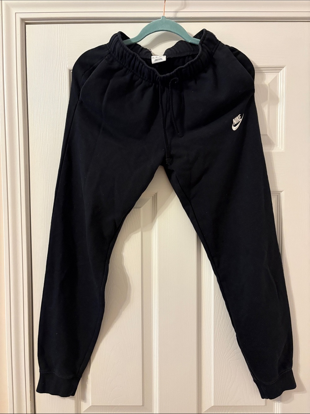 Women’s Nike Black Joggers with White Swoosh for